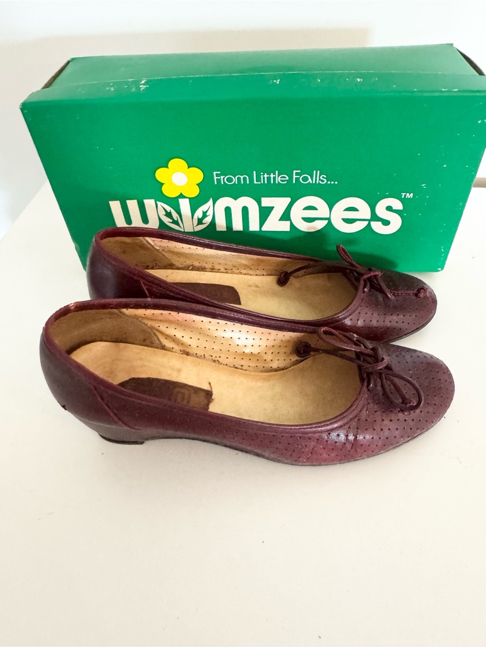 Burgundy Leather Ballet Flats by Wimzees by Wolverine Vintage